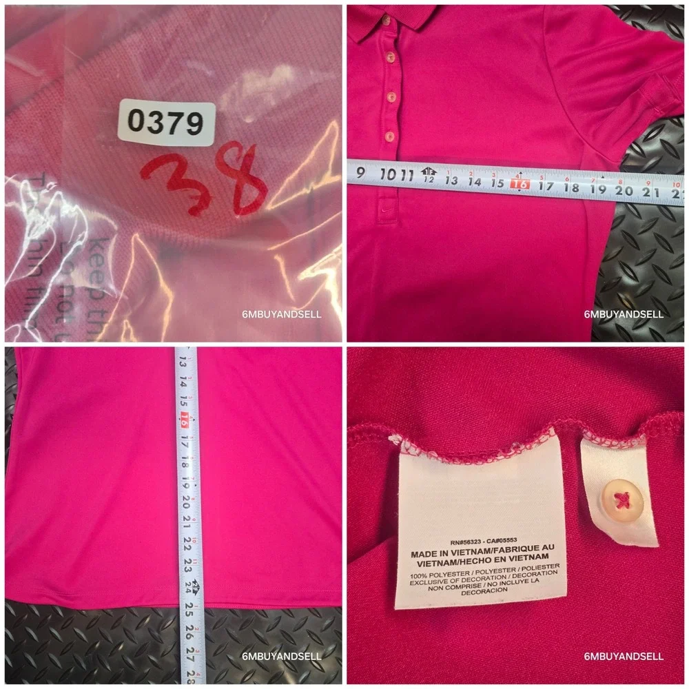 Nike Golf Tour Performance Dri-FIT Pink Polo Shirt Womens Large 508285-646